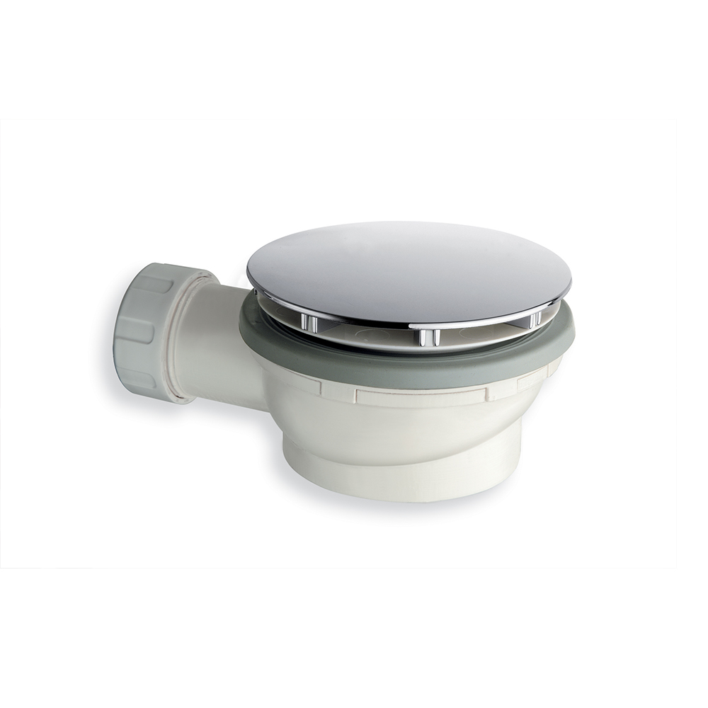 BONDE DE DOUCHE HAUTEUR 64 MM COUVERCLE EXTRA PLAT CHROME