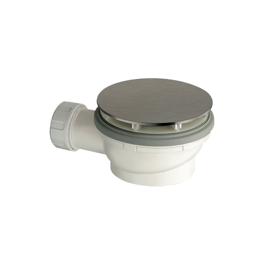 BONDE DE DOUCHE HAUTEUR 64 MM EXTRA PLAT METAL BROSSE