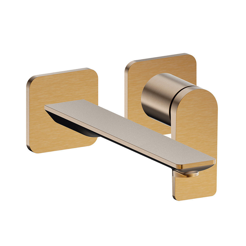 FAÇADE MITIGEUR LAVABO ENCASTRÉ BEC DE 225 MM OR ROSE BROSSE