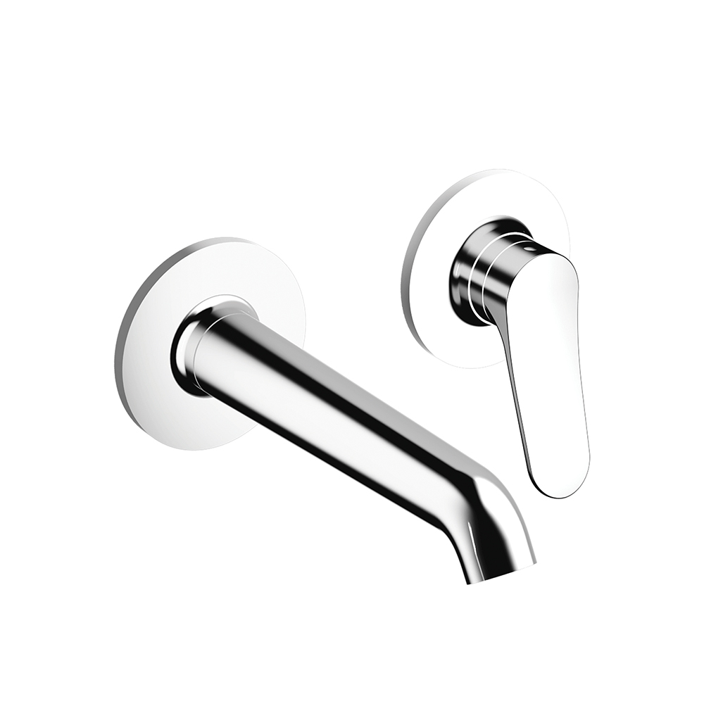 LAVABO MURAL BOTTE 2 TROUS BEC 18 CM CHROME