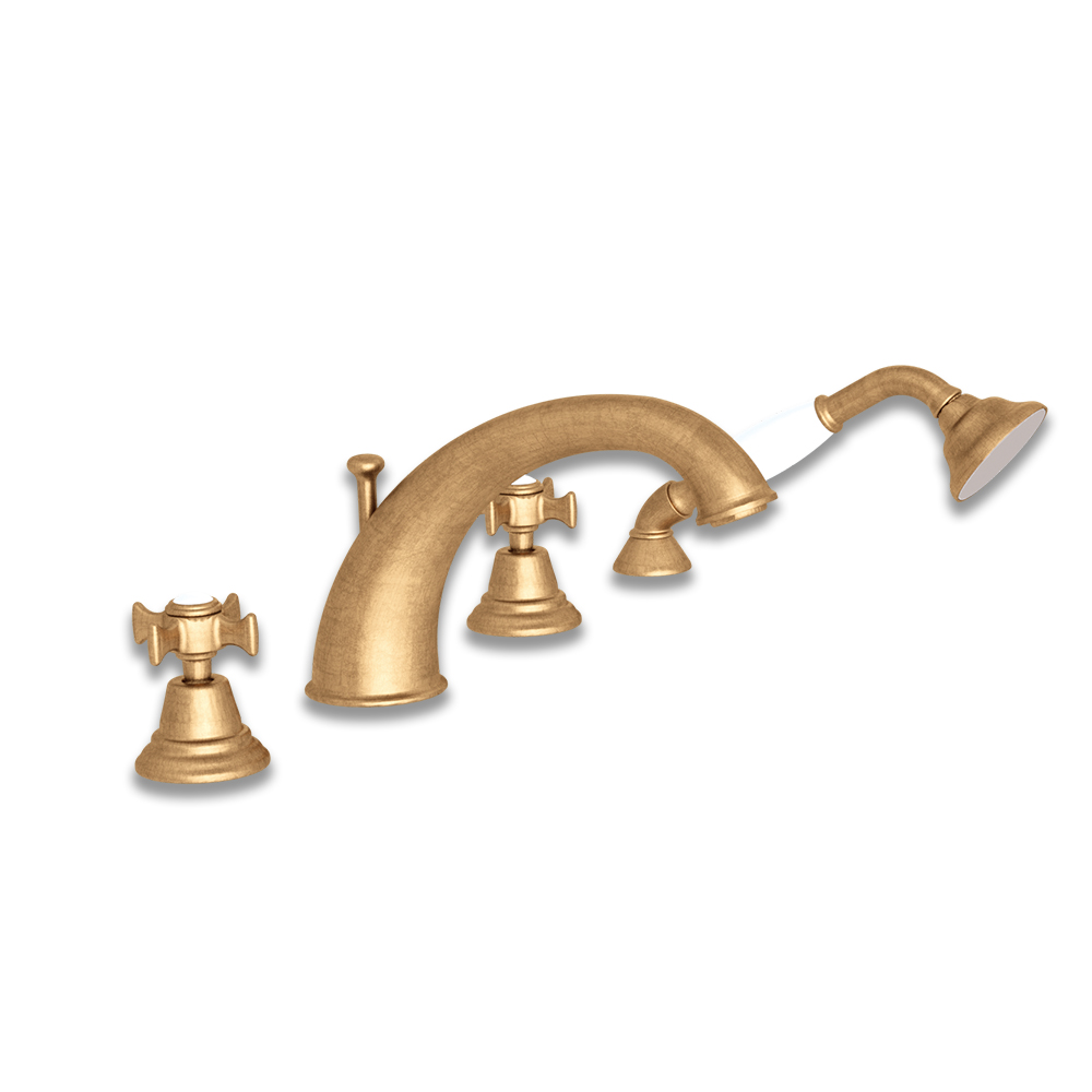 BAIN/DOUCHE CHAMBORD 4 TROUS SUR GORGE VIEUX BRONZE