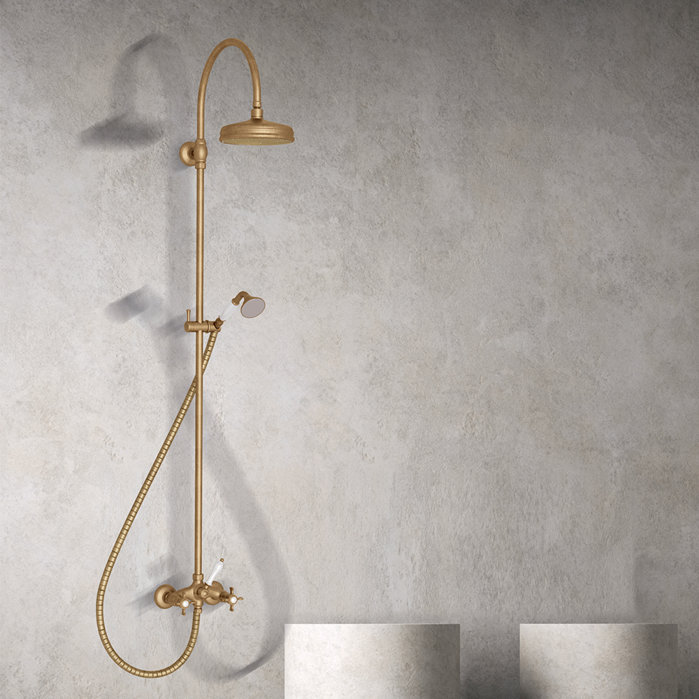 COLONNE DE DOUCHE CHAMBORD RETRO COMPLETE VIEUX BRONZE