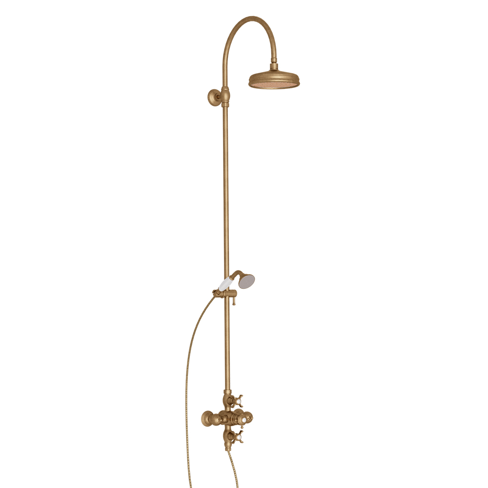 COLONNE DE DOUCHE CHAMBORD RETRO THERMOSTATIQUECOMPLETE VIEUX BRONZE