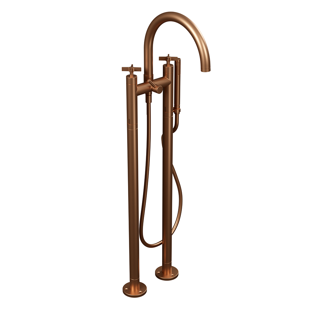 MELANGEUR BAIN DOUCHE SUR PIED CROSS ROAD OR ROSE BROSSE