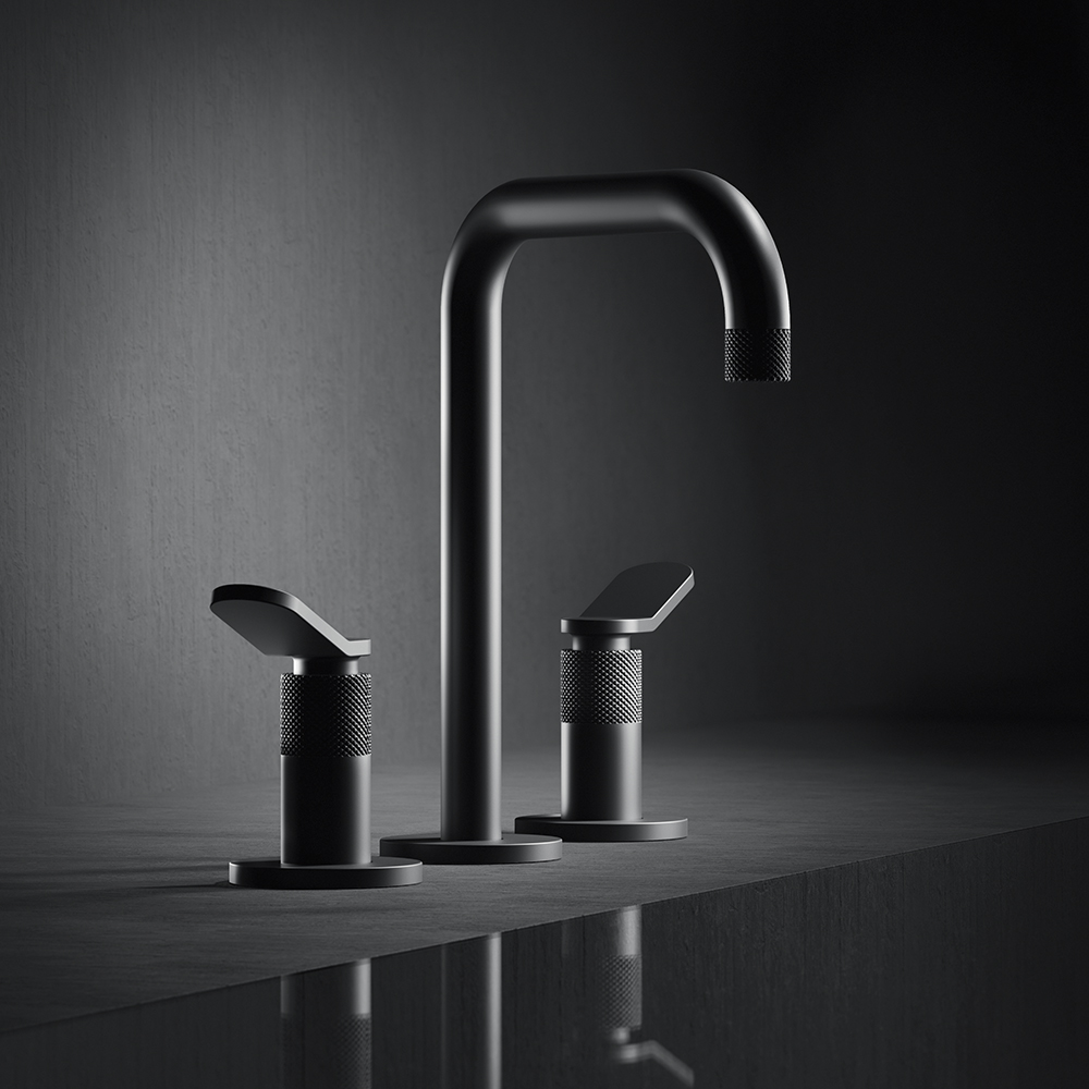 MELANGEUR LAVABO EAST SIDE 3 TROUS + VIDAGE BLACKMAT