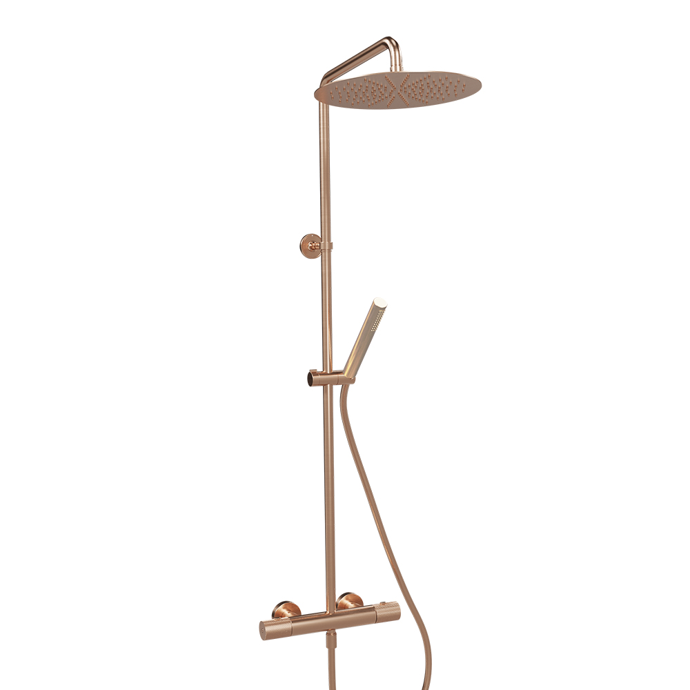 COLONNE DE DOUCHE EAST SIDE THERMOSTATIQUE OR ROSE BROSSE
