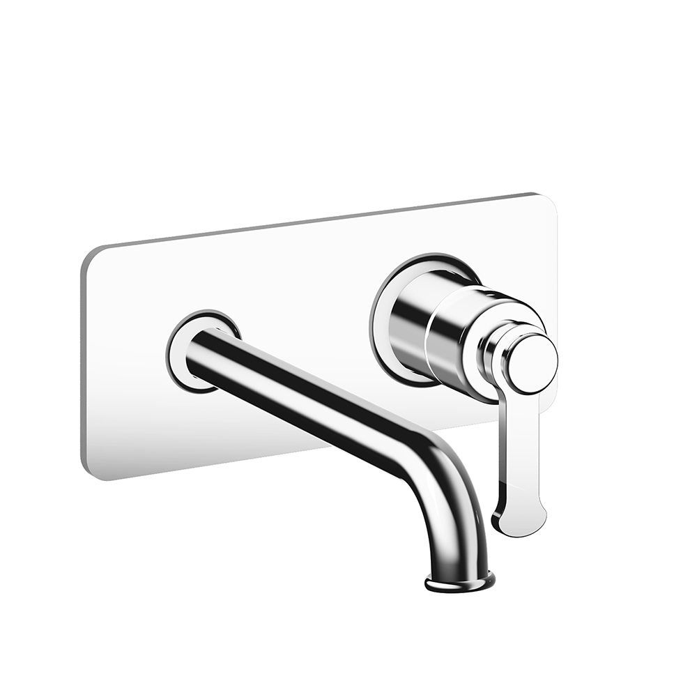 MITIGEUR LAVABO ENCASTRÉ AVEC PLAQUE BEC DE 225 MM CHROME