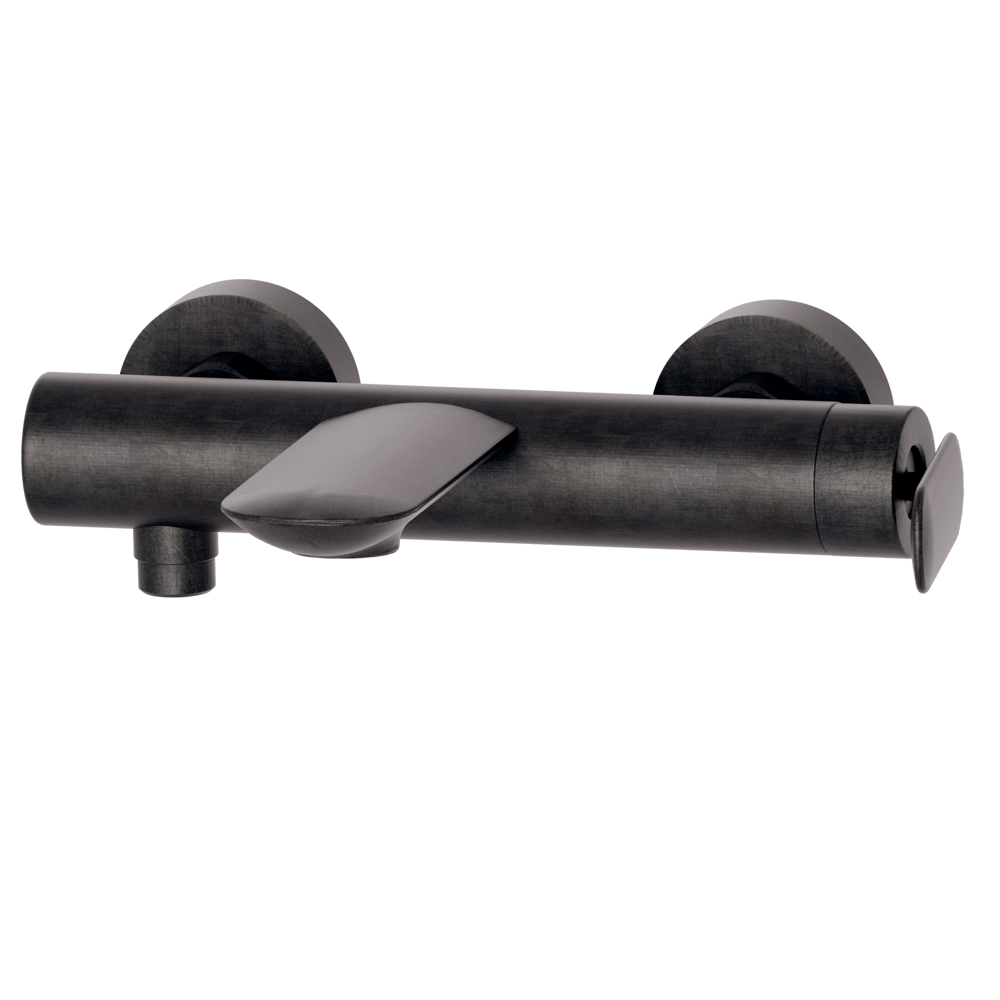 MITIGEUR BAIN DOUCHE MURAL CHROMÉ NOIR BROSSÉ