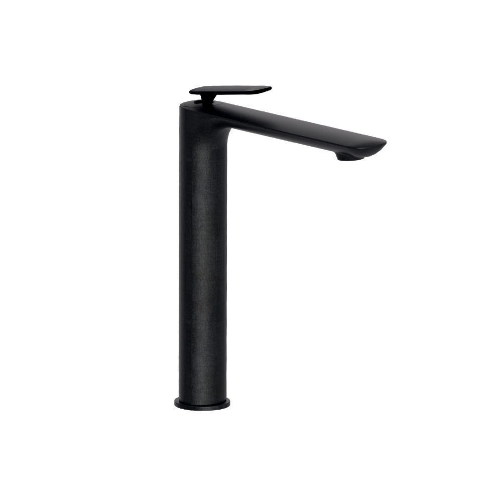 MITIGEUR LAVABO HAUT AVEC VIDAGE UP&DOWN® CHROMÉ NOIR BROSSÉ
