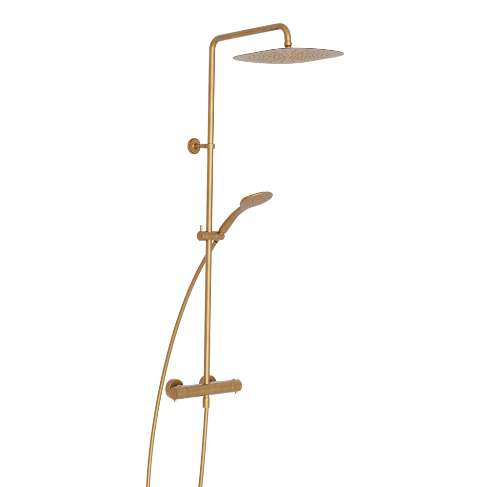 COLONNE DE DOUCHE THERMOSTATIQUE COMPLÈTE OR BROSSÉ