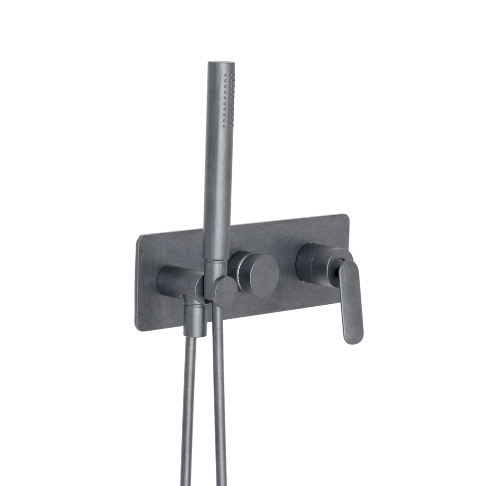 FACADE DOUCHE/BAIN DOUCHE 2 SORTIES MÉTAL BROSSÉ