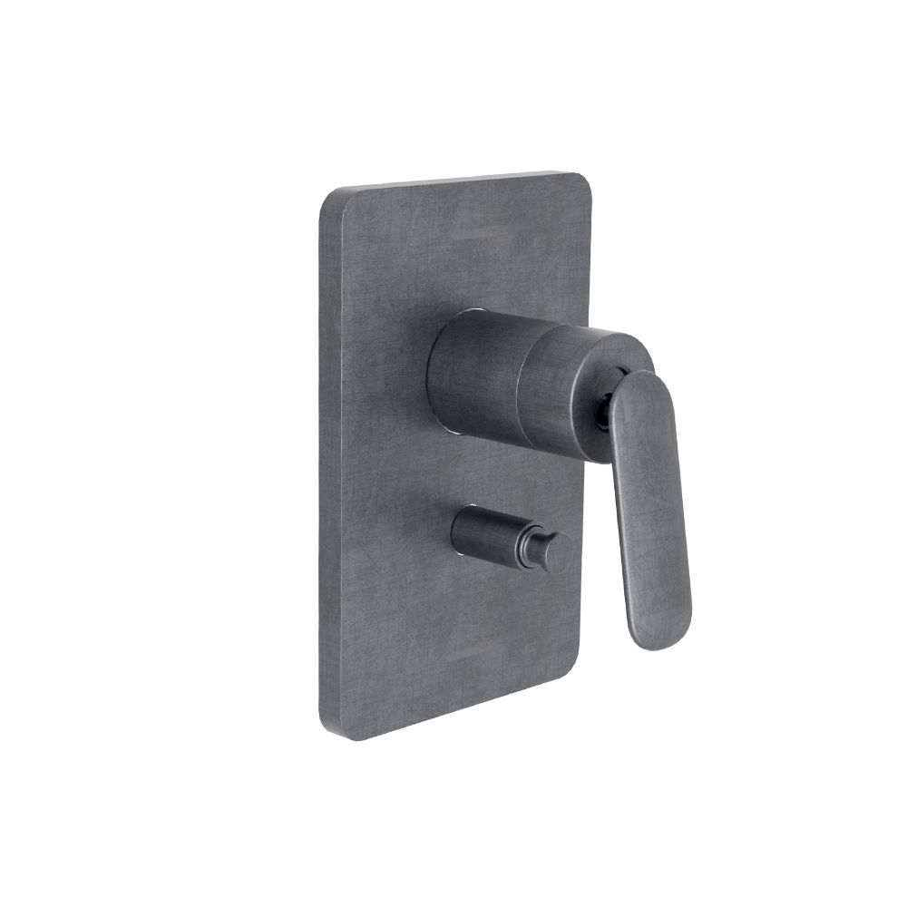 FACADE DOUCHE ENCASTREE MITIGEUR 2 SORTIES MÉTAL BROSSÉ