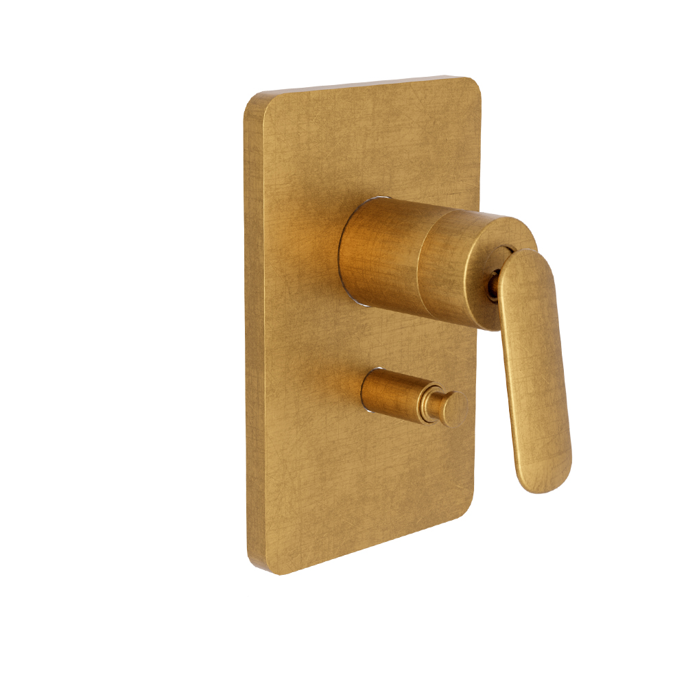 FACADE DOUCHE ENCASTREE MITIGEUR 2 SORTIES OR BROSSÉ