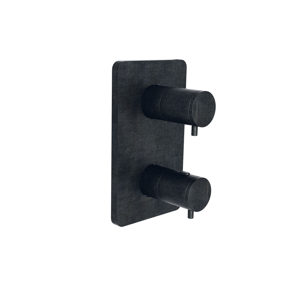 FACADE EXTERNE FOIL LAITON 2 SORTIES CHROMÉ NOIR BROSSÉ