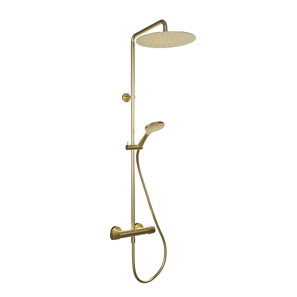 COLONNE DE DOUCHE THERMOSTATIQUE FRACTAL OR BROSSE