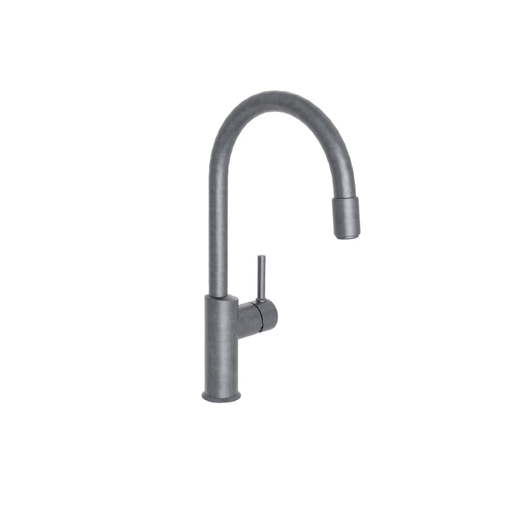 EVIER CUCINA BEC HAUT AERATEUR AMOVIBLE MÉTAL BROSSÉ