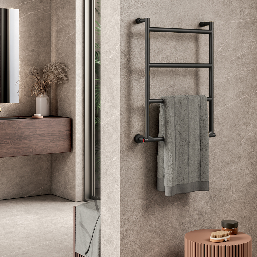 SECHE SERVIETTE SERENO ELECTRIQUE 4 BARRES TAILLE M BLACKMAT