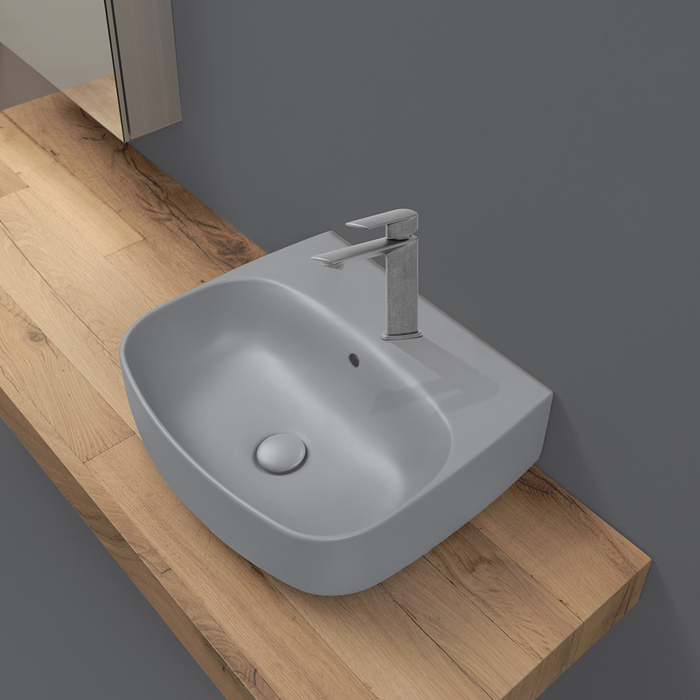 LAVABO SUSPENDU NOLITA AVEC PLAGE 50X45 GRIGGIO MAT