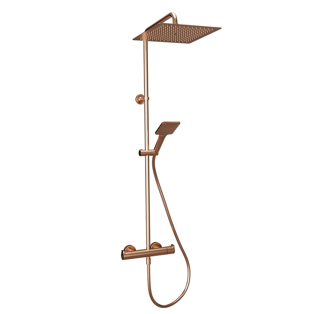COLONNE DE DOUCHE OMEGA THERMOSTATIQUE COMPLETE OR ROSE BROSSE