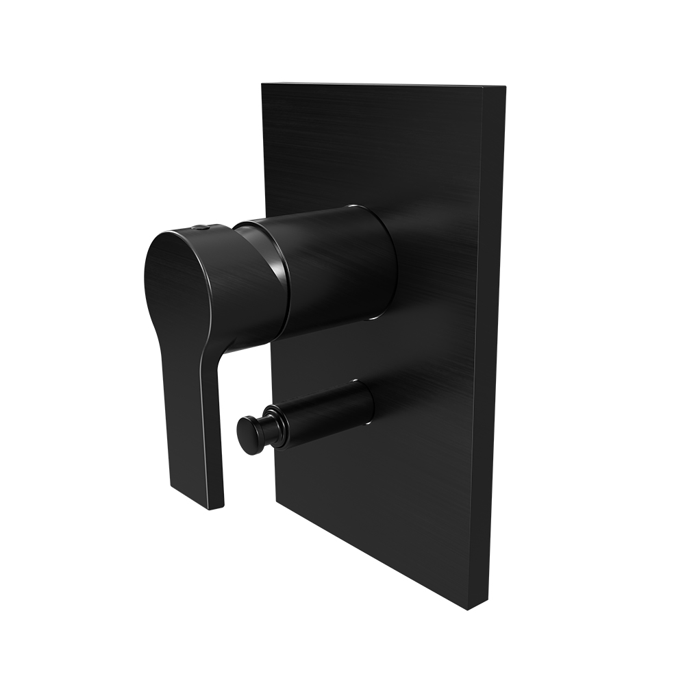 FACADE DOUCHE OMEGA 2 SORTIES ABS CHROME NOIR BROSSE