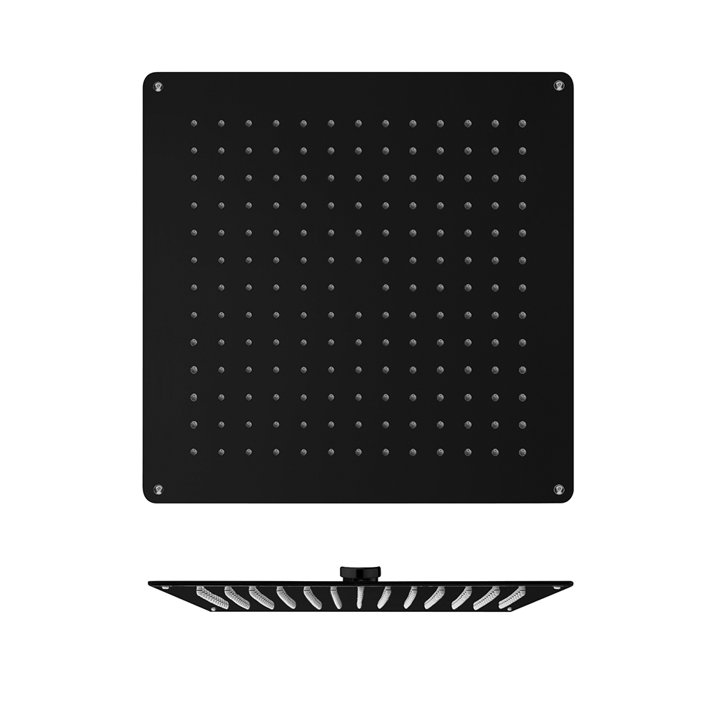 POMME DE DOUCHE SANDWICH INOX PLAFOND CARREE 34 CM BLACKMAT