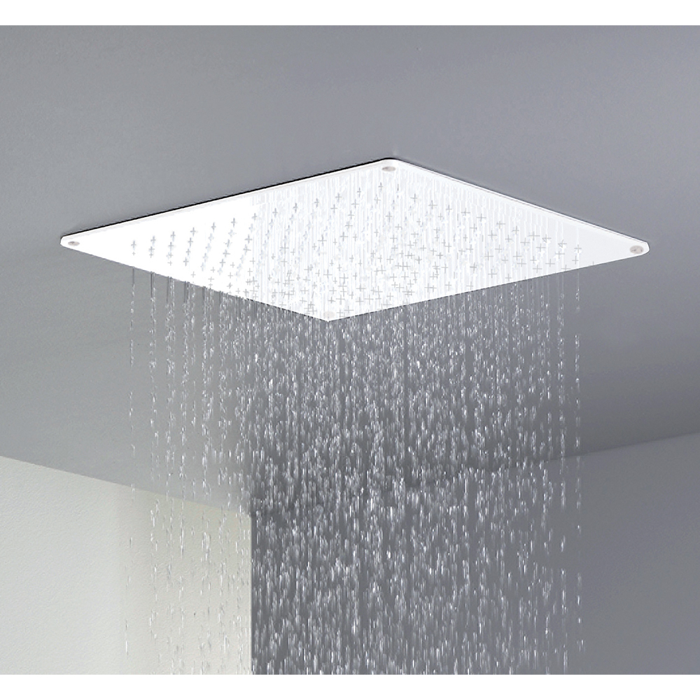 POMME DE DOUCHE SANDWICH INOX PLAFOND CARREE WHITEMAT
