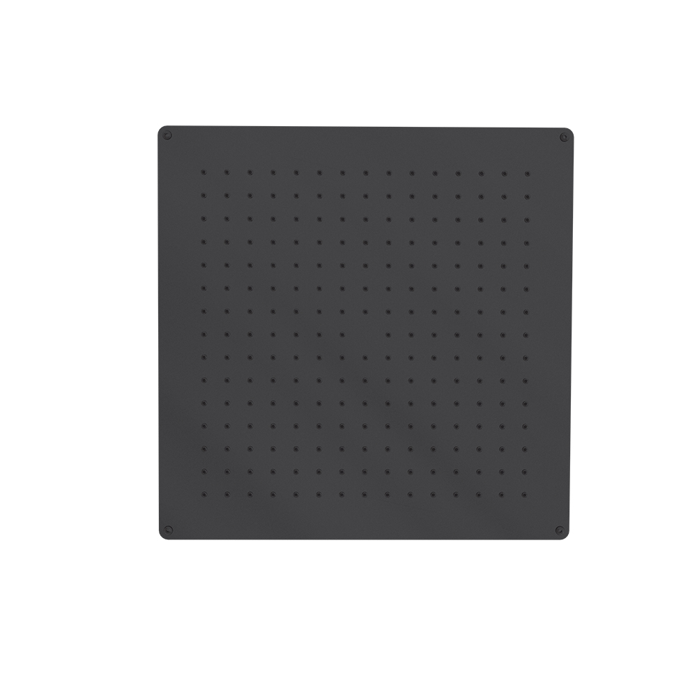 DOUCHE DE TETE SANDWICH CHROME NOIR PLAFOND CARRE 44 CM 