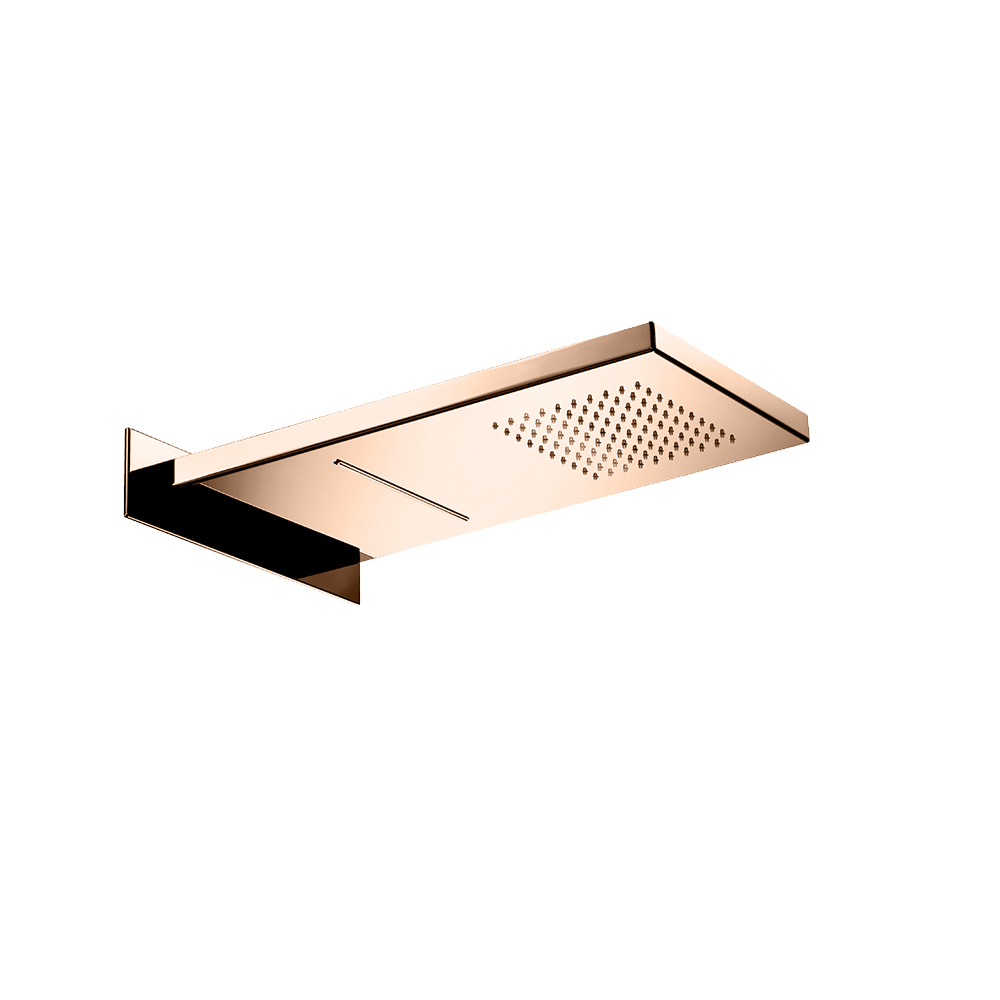 POMME DE DOUCHE ENCASTREE 55/26 CM CARREE OR ROSE