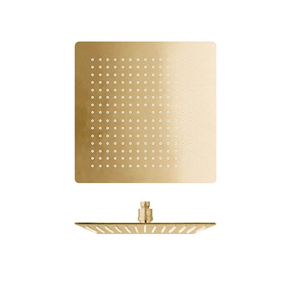 POMME DE DOUCHE SANDWICH INOX CARRE OR BROSSE