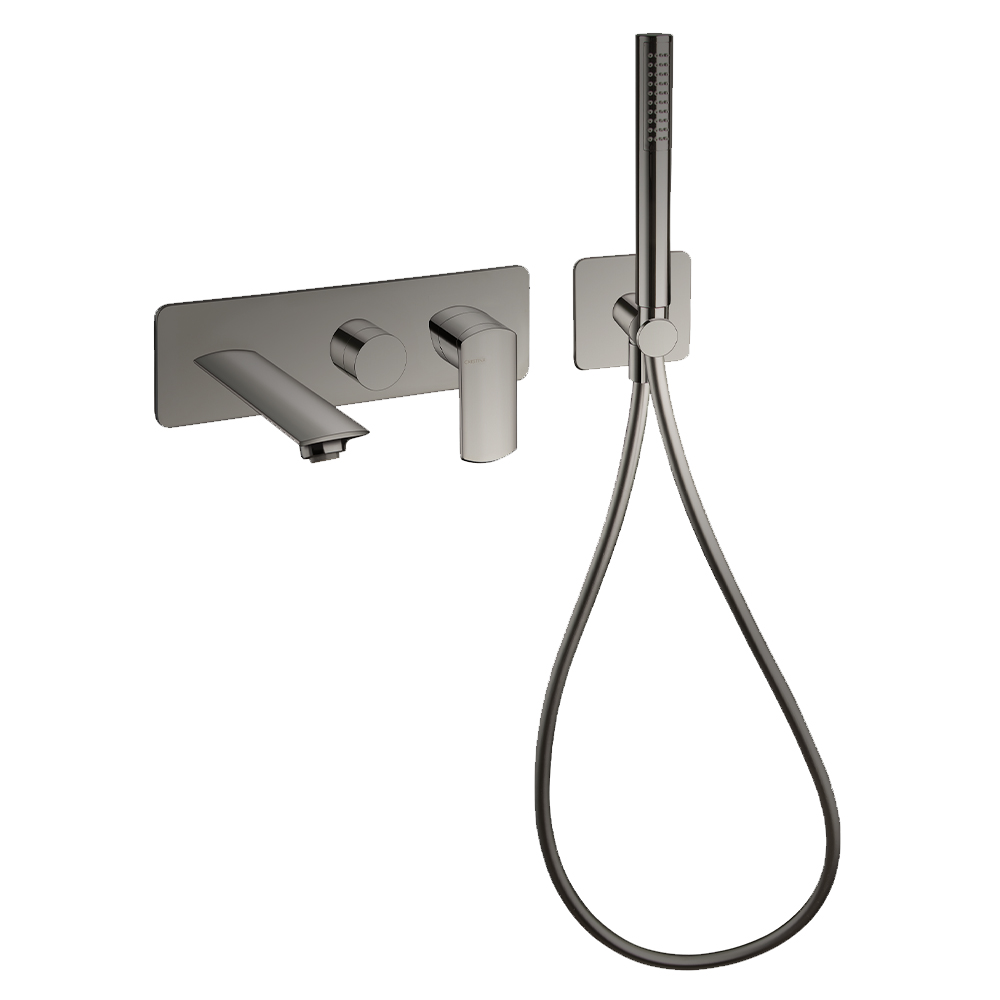 BAIN DOUCHE MURAL PROFILO ENCASTRE 3 SORTIES METAL BROSSE