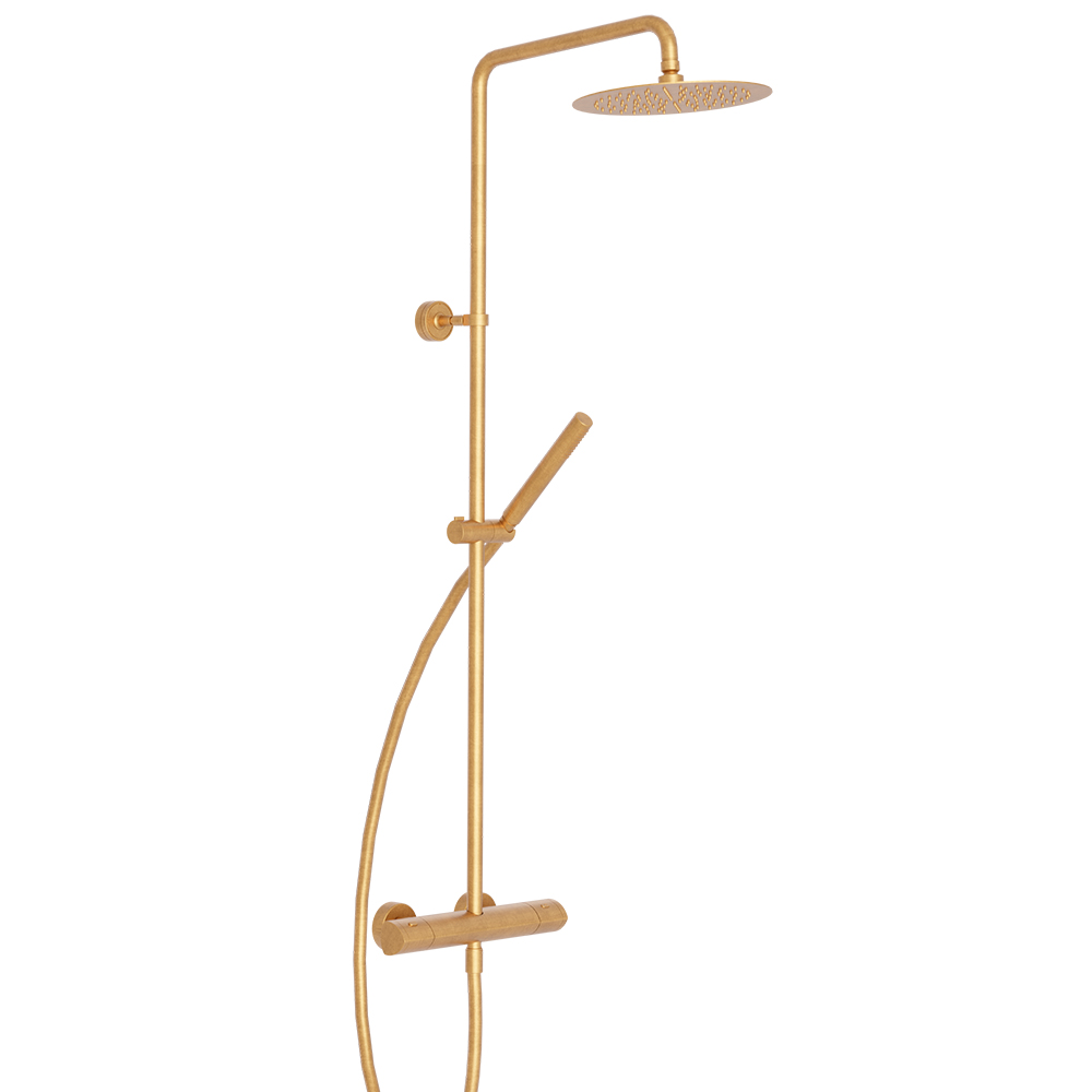 COLONNE DE DOUCHE ORIENTABLE THERMOSTATIQUE OR BROSSE