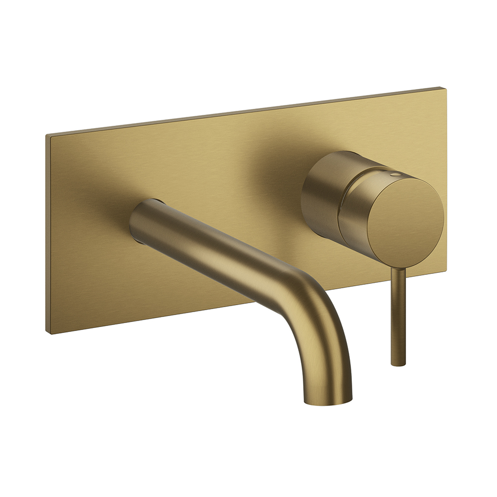 FACADE MITIGEUR LAVABO BEC 185 MM PHI OR BROSSE