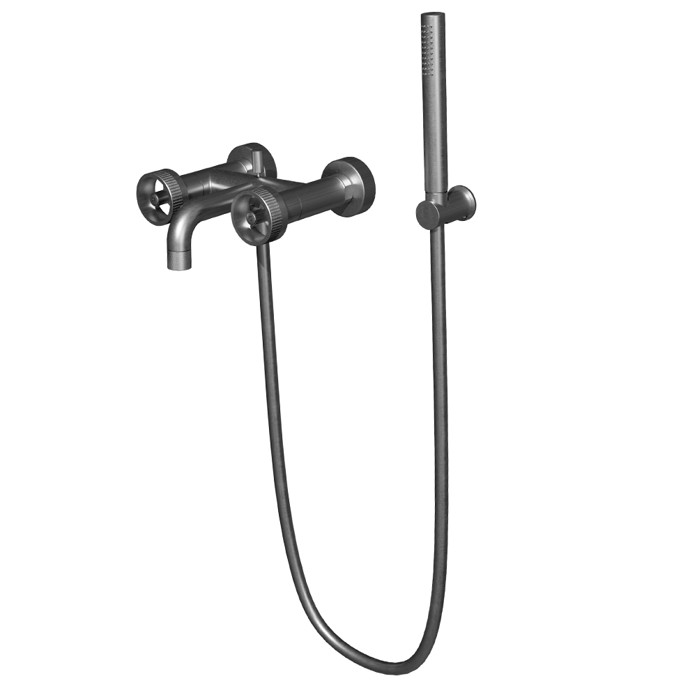 MELANGEUR BAIN 2 SORTIE AVEC DOUCHETTE METAL BROSSE