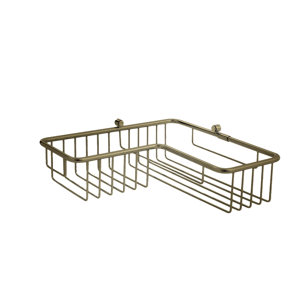 PANIER DE DOUCHE D'ANGLE 27*27*7 CM OR BROSSE