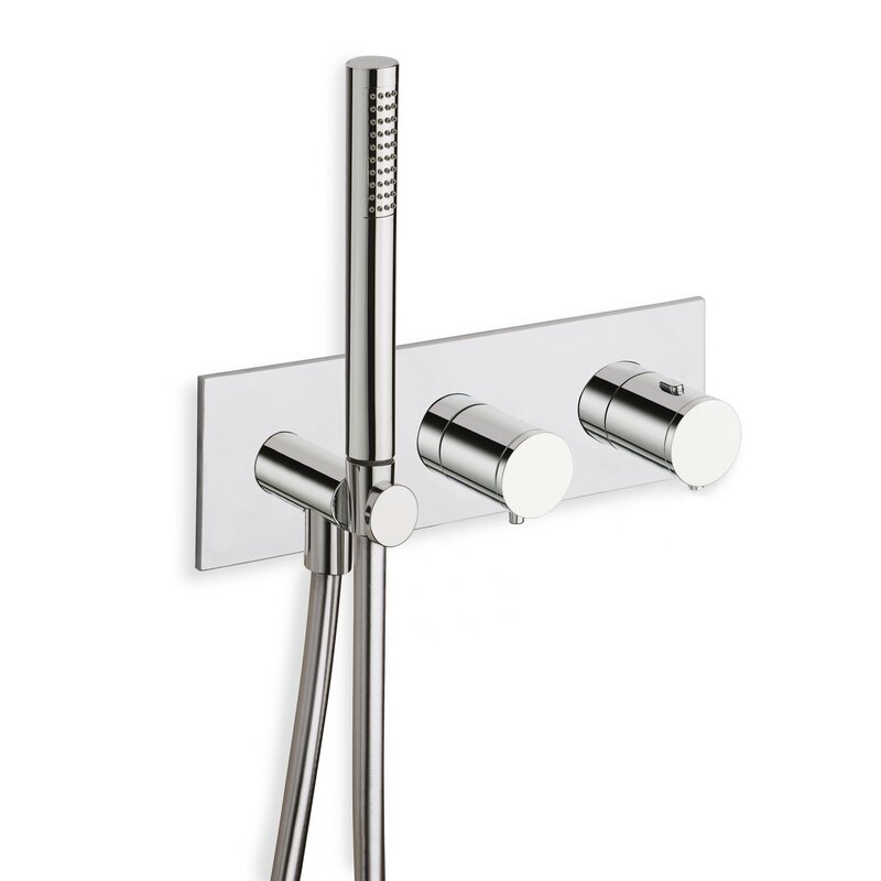$FACADE DOUCHE BAIN DOUCHE THERMOSTATIQUE 2 SORTIES CHROME