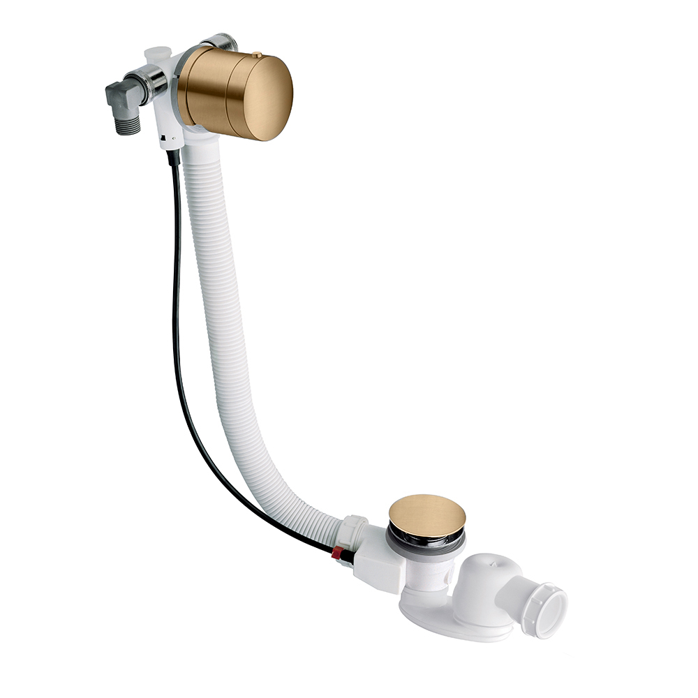 VIDAGE REMPLISSAGE BAIGNOIRE PAR TROP PLEIN LAITON 58 CM OR ROSE