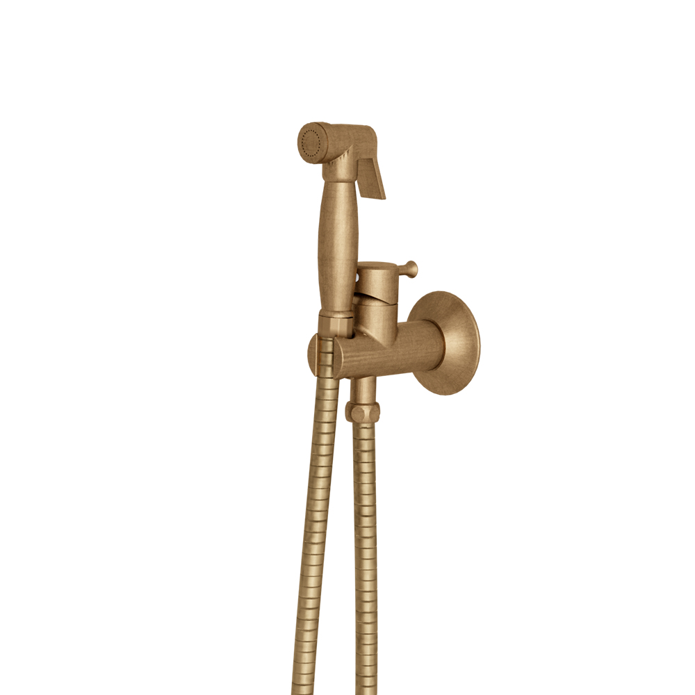KIT WC MITIGEUR RETRO AVEC FLEXIBLE ET DOUCHETTE VIEUX BRONZE