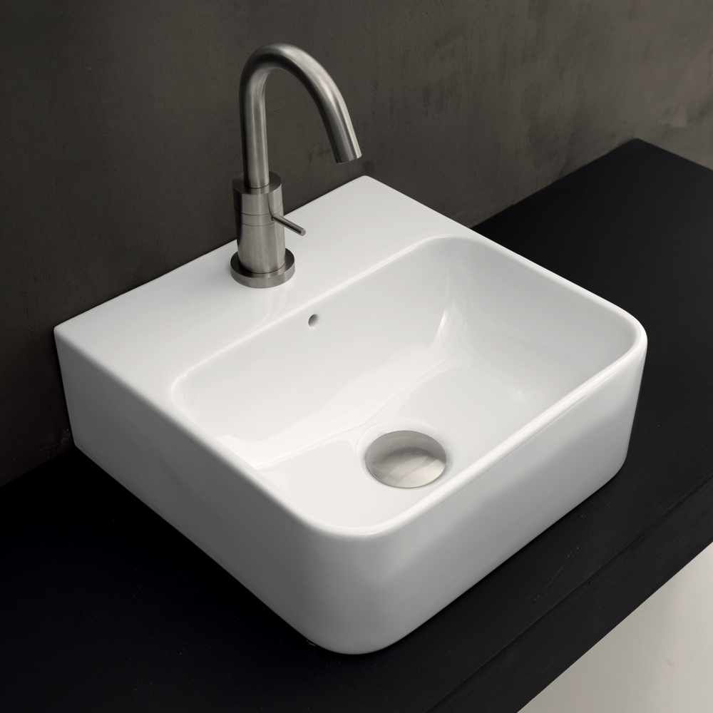 NORMAL 35 LAVE-MAINS VASQUE CERAMIQUE AVEC TROP PLEIN 