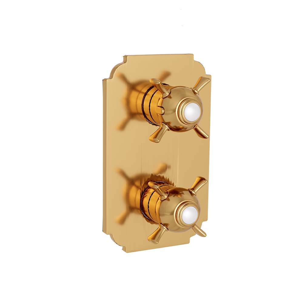 FACADE EXTERNE CHAMBORD LAITON THERMOSTATIQUE 2 SORTIES DORE
