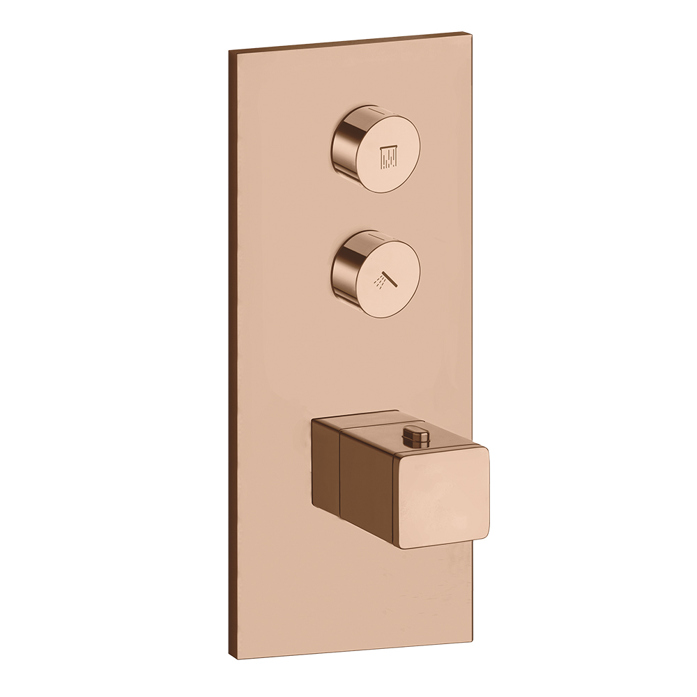 FACADE THERMO TWIST THERMOSTATIQUE 2 SORTIES QUADRI OR ROSE **FIN
