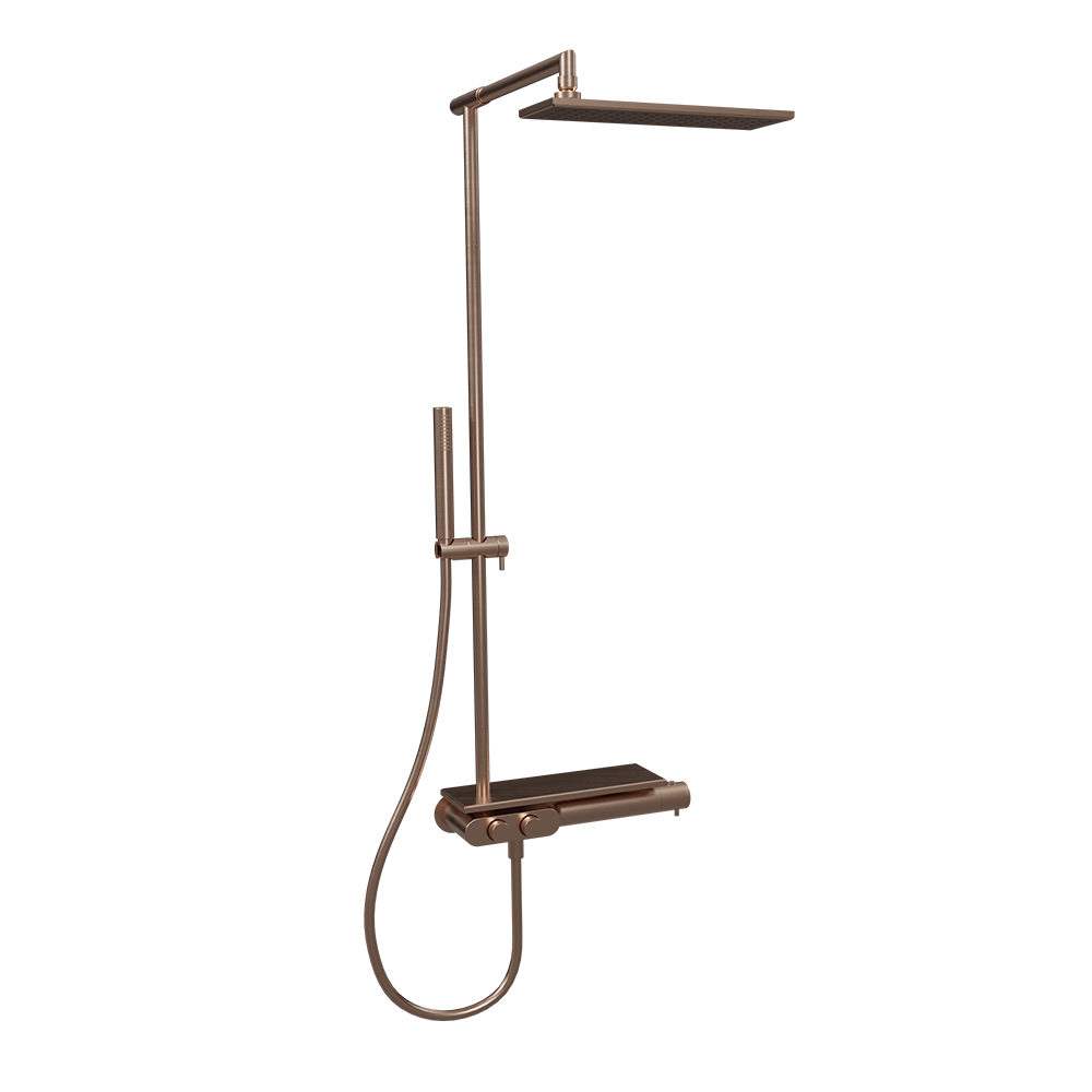 COLONNE DE DOUCHE THERMOSTATIQUE THERMO UP OR ROSE BROSSÉ