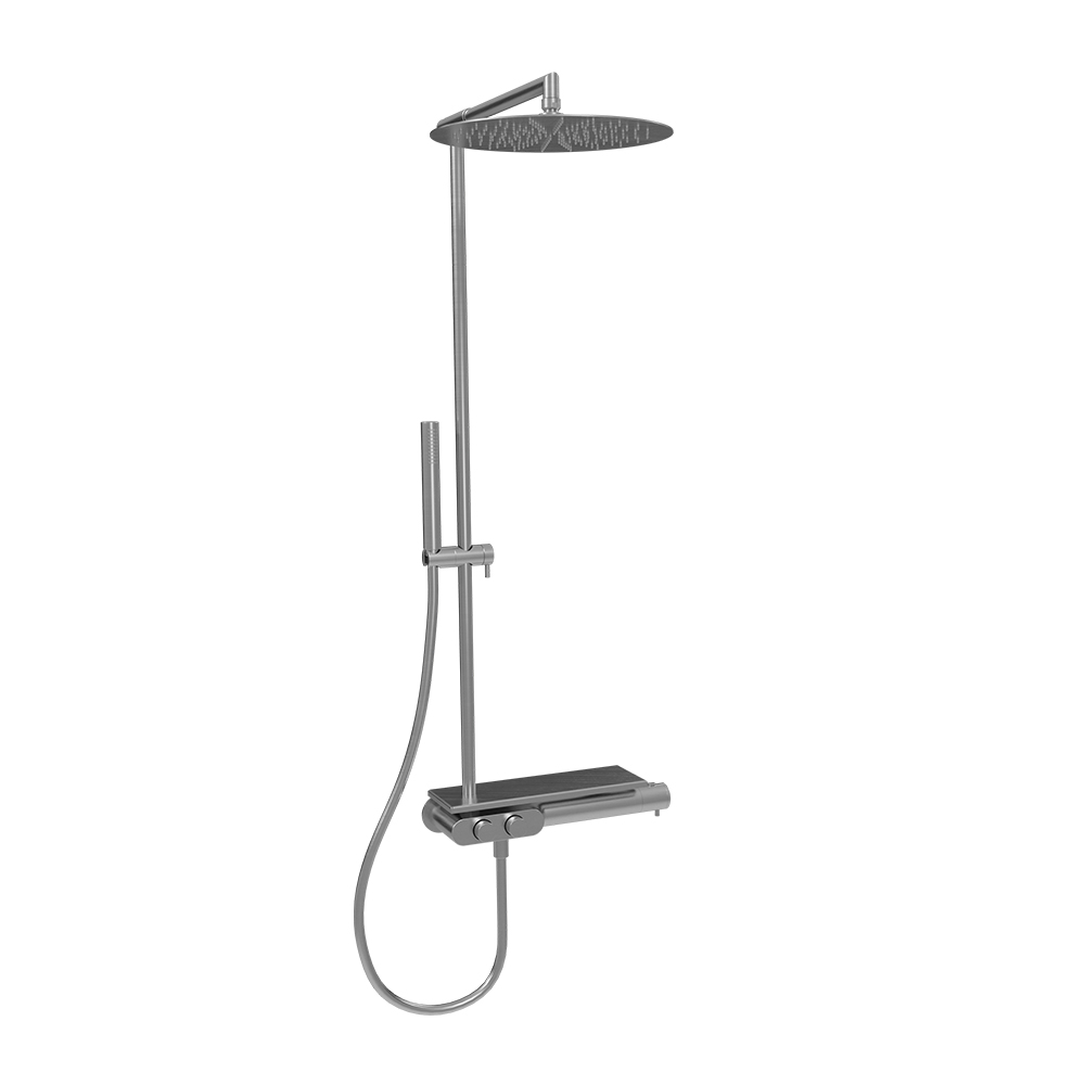 COLONNE DE DOUCHE THERMOSTATIQUE THERMO UP SANDWICH® MÉTAL BROSSÉ
