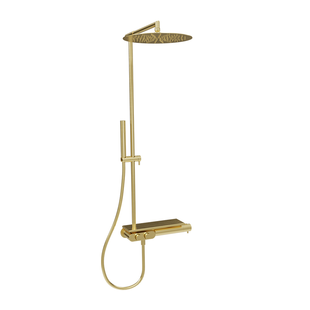 COLONNE DE DOUCHE THERMOSTATIQUE THERMO UP SANDWICH® OR BROSSÉ