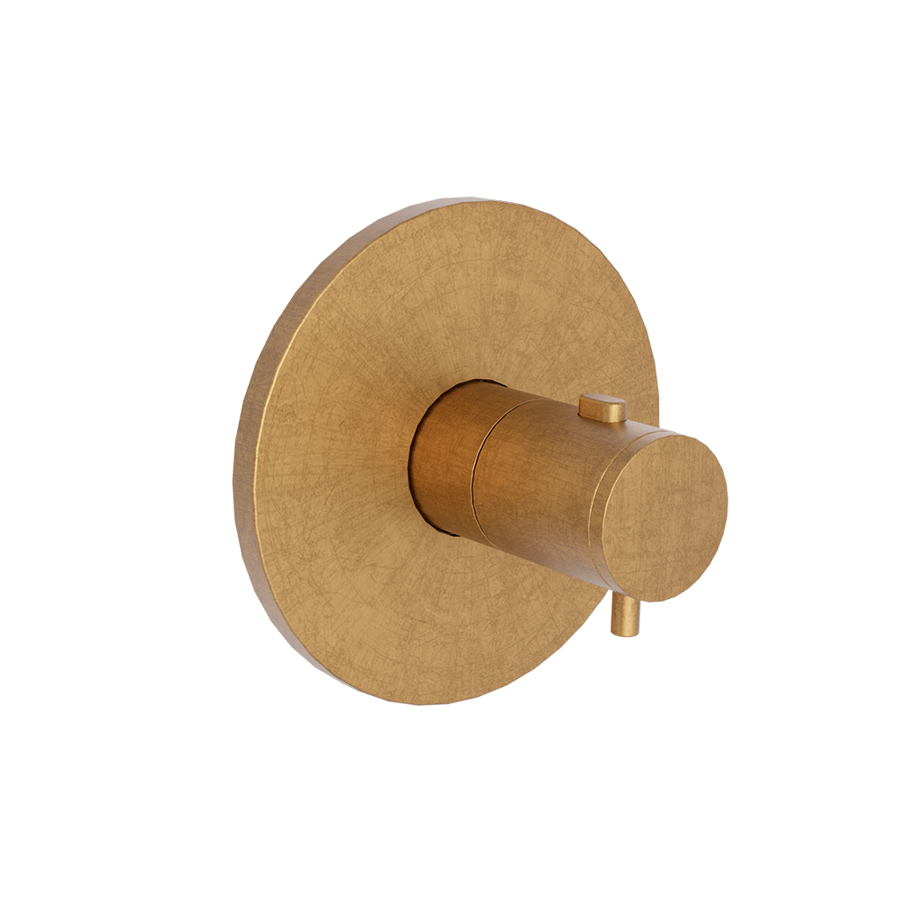 FACADE EXTERNE TRIVERDE PLAQUES RONDES THERMOSTATIQUE OR BROSSE