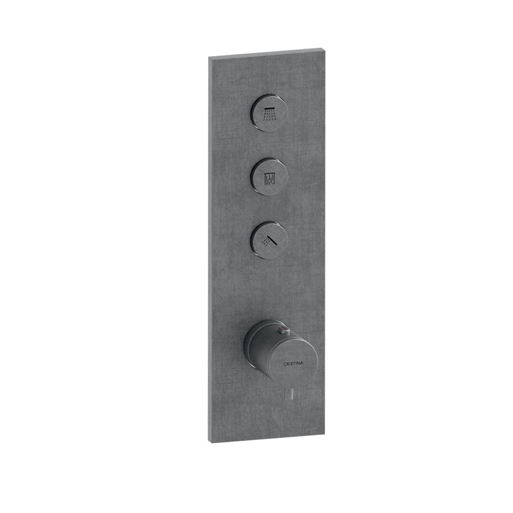 FACADE THERMO TWIST THERMOSTATIQUE 3 SORTIES TRIVERDE INOX