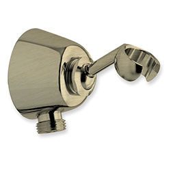 SUPPORT MURAL A ROTULE LAITON AVEC PRISE D'EAU MM1/2" METAL BROSSE