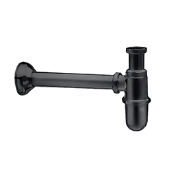 SIPHON BOUTEILLE POUR LAVABO CHROME NOIR BROSSE