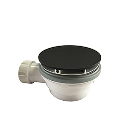 #BONDE DE DOUCHE HAUTEUR 60 MM COUVERCLE EXTRA PLAT BLACK MAT**/AD455