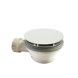 BONDE DE DOUCHE HAUTEUR 64 MM COUVERCLE EXTRA PLAT WHITE MAT