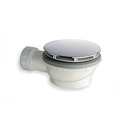BONDE DE DOUCHE HAUTEUR 64 MM COUVERCLE EXTRA PLAT CHROME